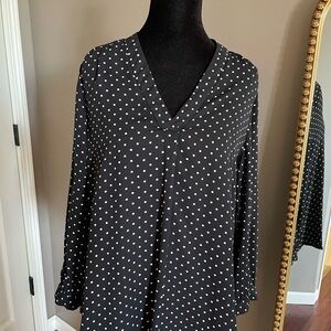 Vince Camuto Black and White Polka Dot Blouse